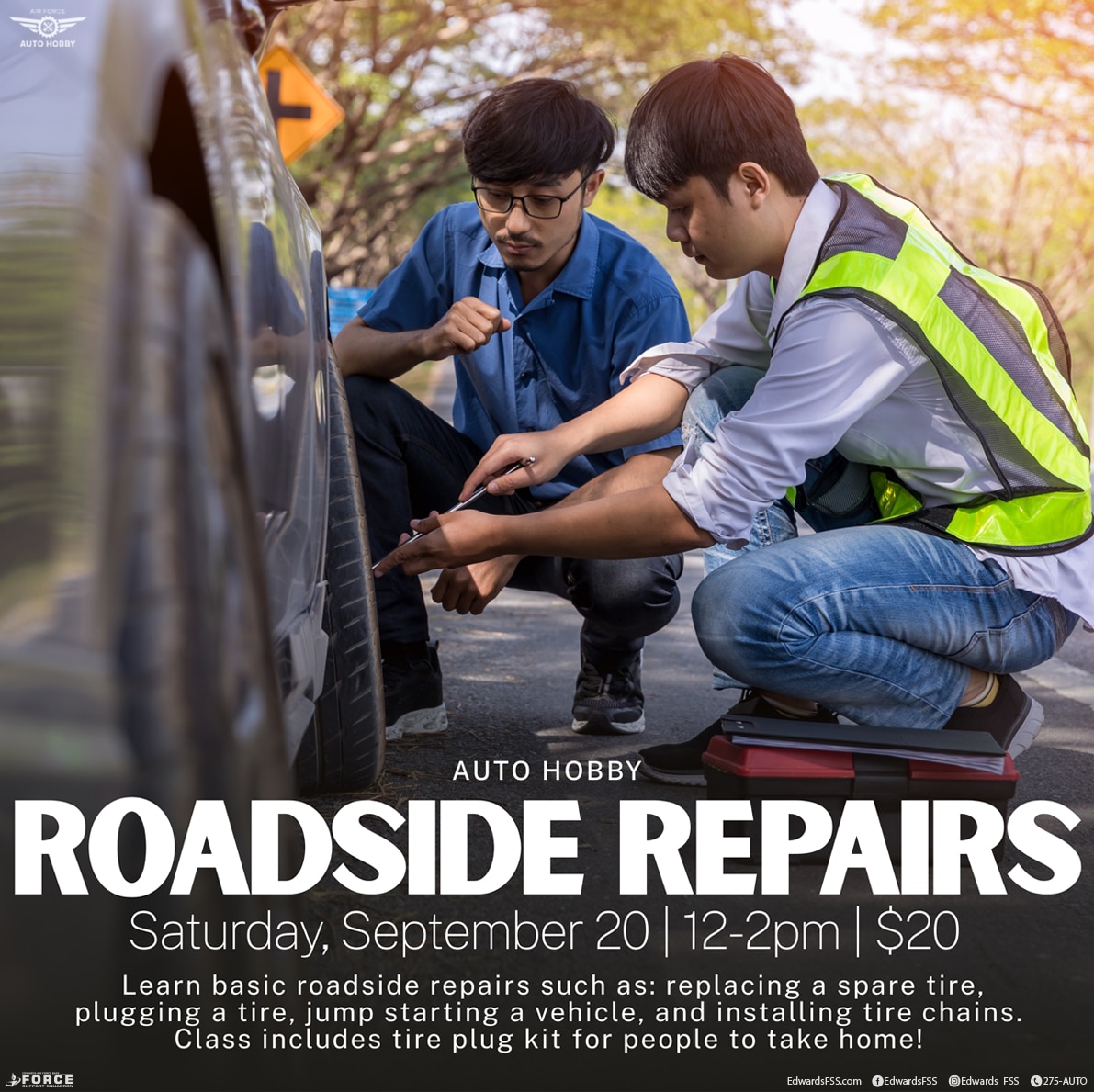 Feeling unprepared for roadside emergencies?😥 On Saturday, September 20th we're hosting a hands-on Roadside Repairs class.⚠️🔧 Learn practical skills to handle common issues like flat tires and dead batteries. As a bonus, each participant will get a tire plug kit. Sign up today and drive with confidence!🚗 Saturday, September 20 | 12-2 PM $20 📞Call 275-AUTO to register